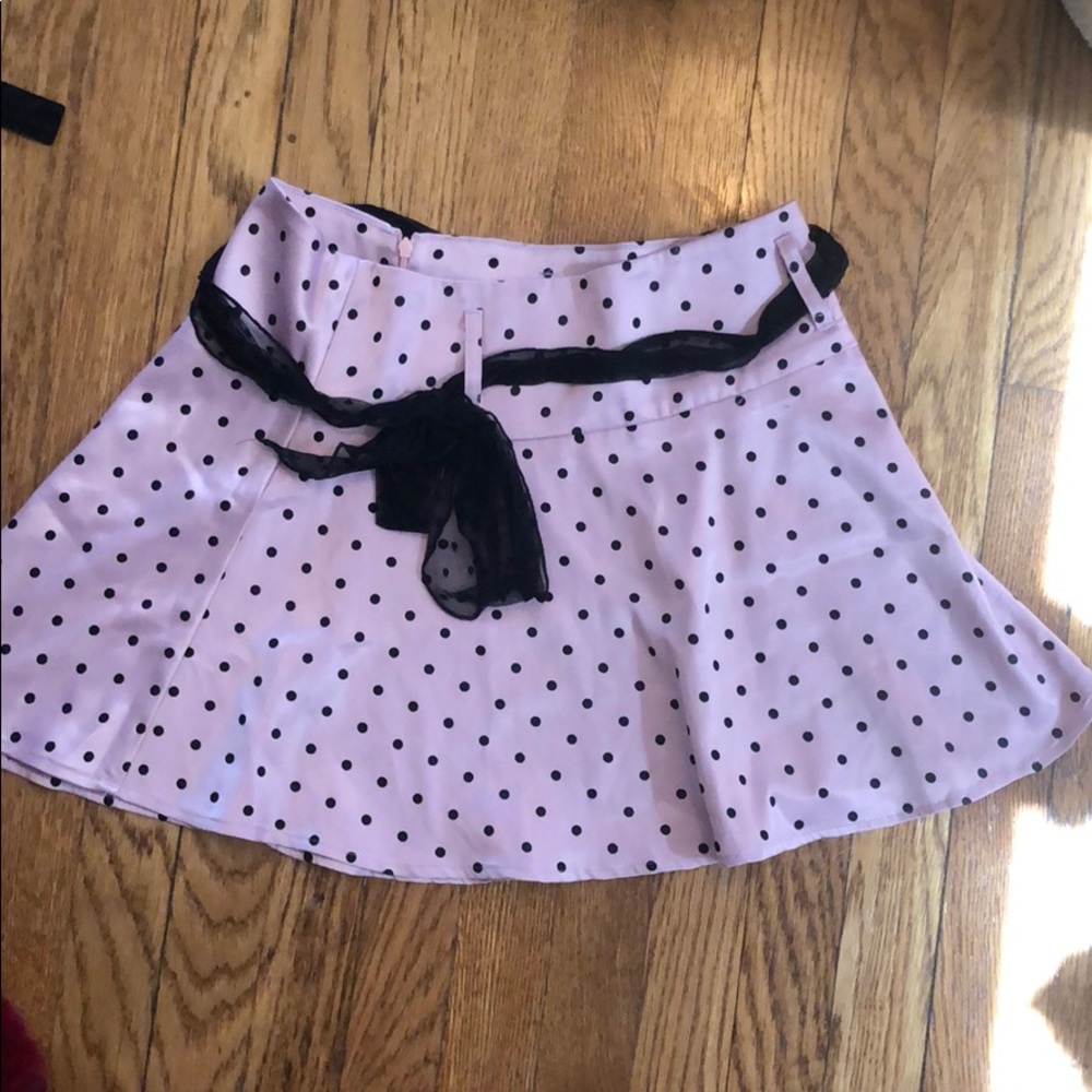 Silky polka dot skirt